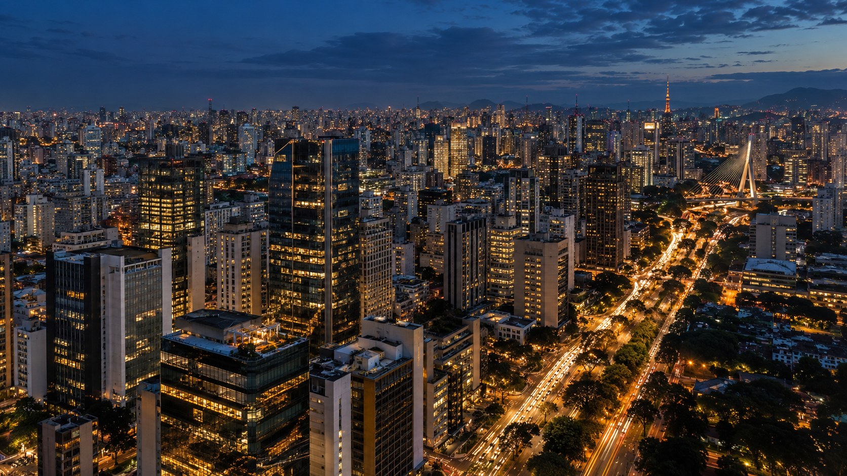 Arquitetura urbana ao entardecer